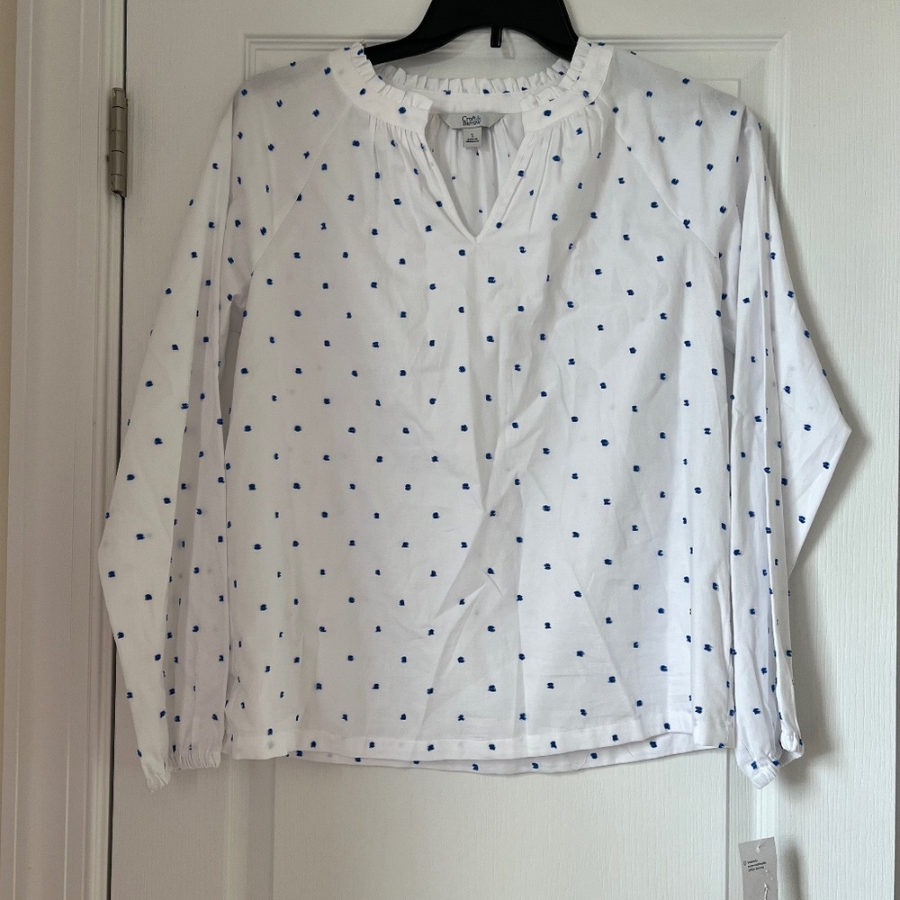 New Women’s Croft & Barrow Blouse White Size S
